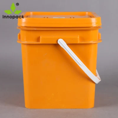  Cestello quadrato in plastica da 5 l e contenitore con coperchio da 10 l per contenitori per vernice, colla e altri liquidi