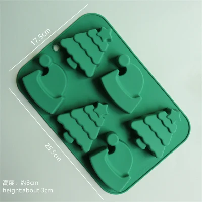  Custom albero di Natale fiocco di neve campana torta di silicone biscotti stampo fondente Decorazione di festa