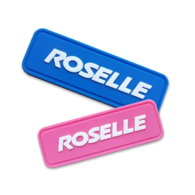  Qualità nuovo prodotto Logo personalizzato marchio PVC Nome Tag silicone Etichetta Crest in gomma per accessori di moda