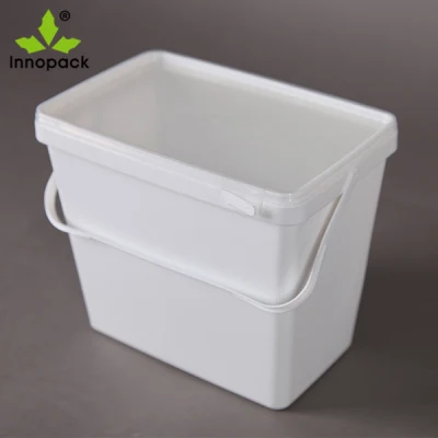 Secchio quadrato in plastica per polveri per uso alimentare da 3,7 l