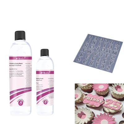 Kit resina epossidica in vetro liquido da 32 once con stampo lettera samll