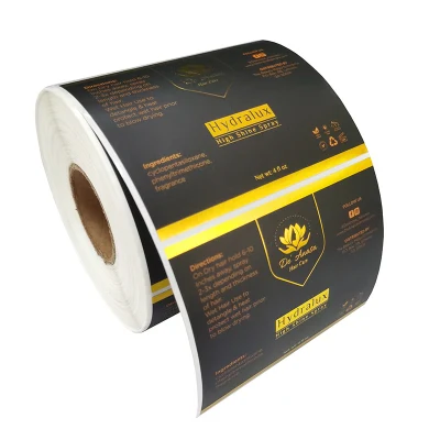  Rotolo personalizzato impermeabile Oro Argento lamina stampaggio UV stampato Self Etichetta adesiva adesiva