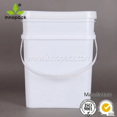  Benna quadrata in plastica per impieghi pesanti da 6.5 galloni con protezione antimanomissione Coperchio a guarnizione