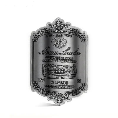 Etichetta vino in metallo personalizzata/etichetta vino convessa vintage concava/lega di alluminio Etichetta