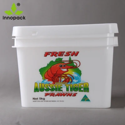  Secchio in plastica quadrata da 10 l per alimenti con coperchio per Frutti di mare