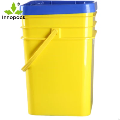 Secchio quadrato in plastica da 20 litri con coperchio per verniciatura colorata grossista