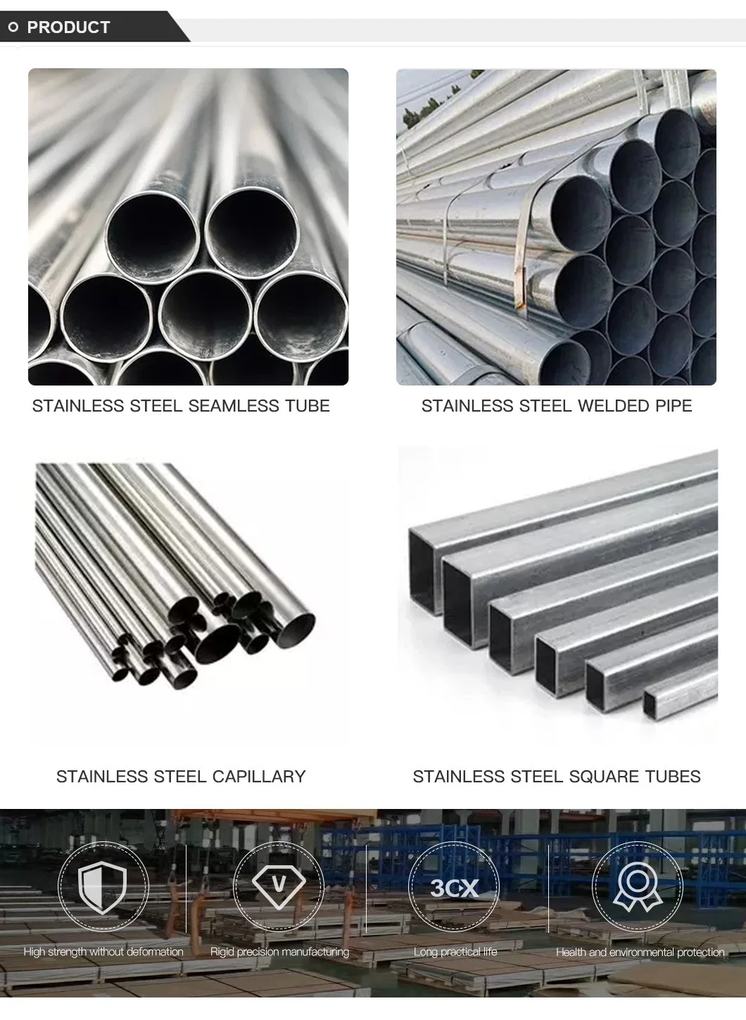 304 304L 316 316L Sanitary Welded Seamless Tube Stainless Steel Pipe