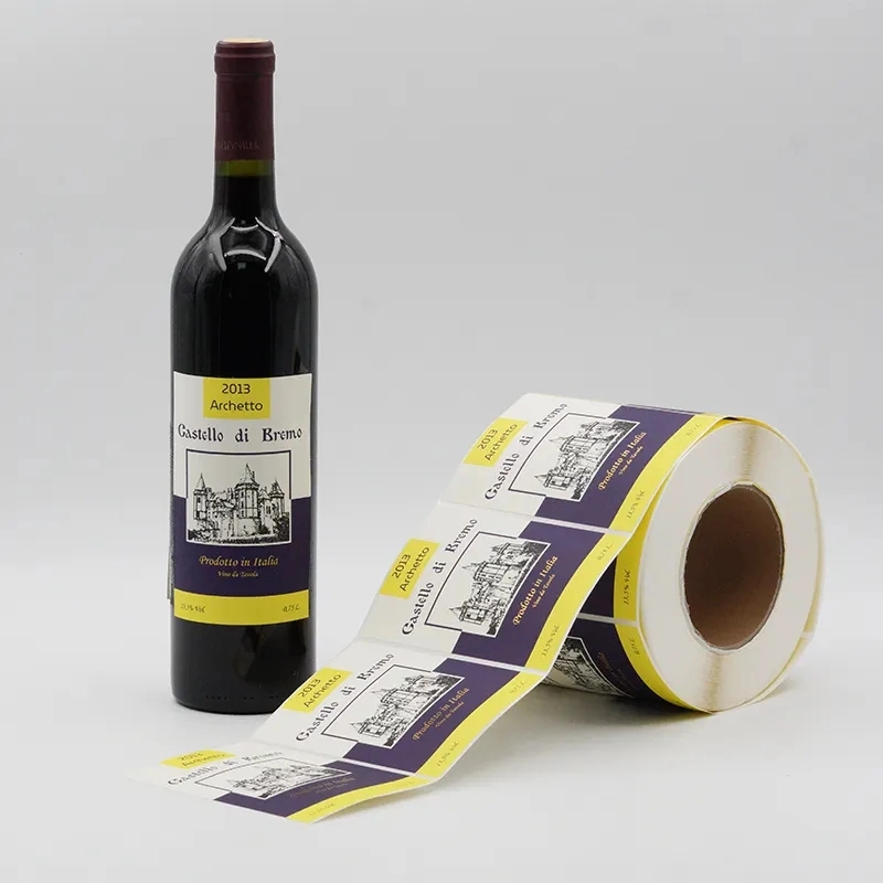 Custom Printed Make Normal Wine Material Gold Foil Hot Stamping Label