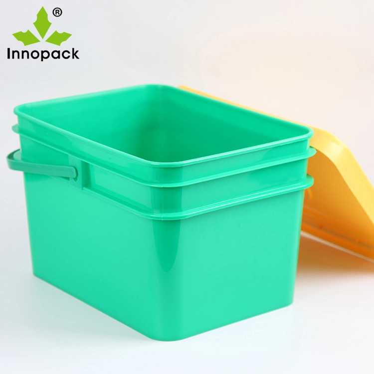 20L Rectangular Plastic Bucket Food Grade FDA with Lid and Handle