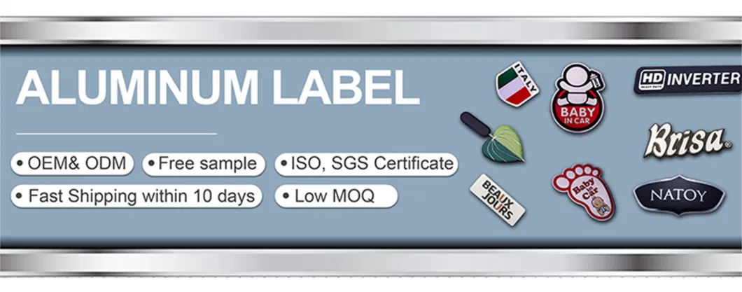 Embossed Custom Aluminum Label Sticker with Adhesive