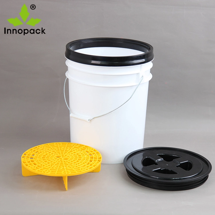 20L Printed Plastic Car Wash Bucket with Grit Guard and Gamma Lid