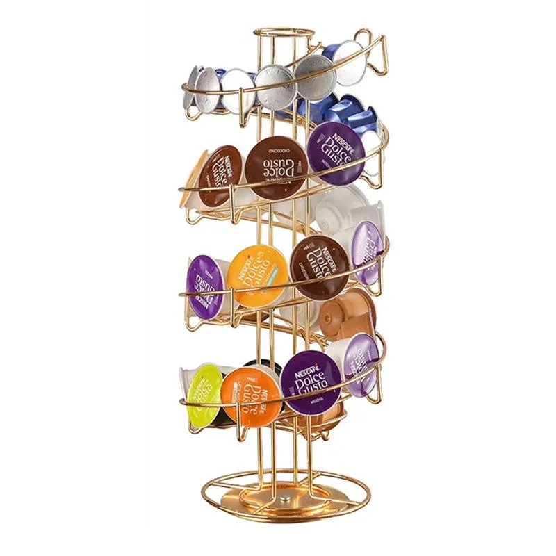 360 Degree Rotating Coffee Bar Storage Organizer Coffee Capsule Pod Storage Organizer