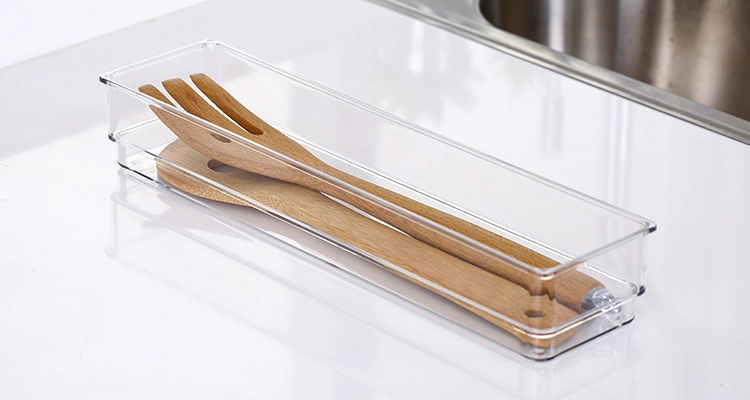 Multiple Combinations Clear Versatile Plastic Drawer Tray Drawer Organizer for Kitchen Utensil