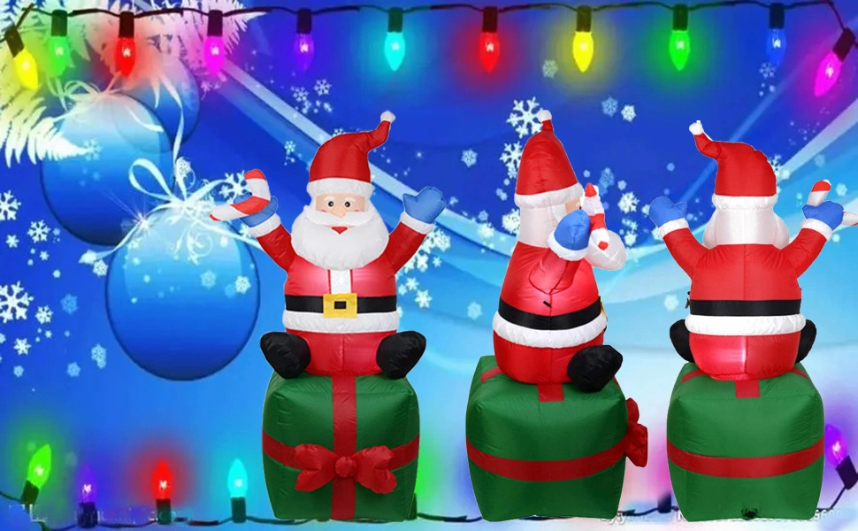 1.8-Meter Inflatable Santa Claus, Gift Bag, LED Luminous Gas Model, Christmas Inflatable, Decoration, Balloon, Inflatable Mold