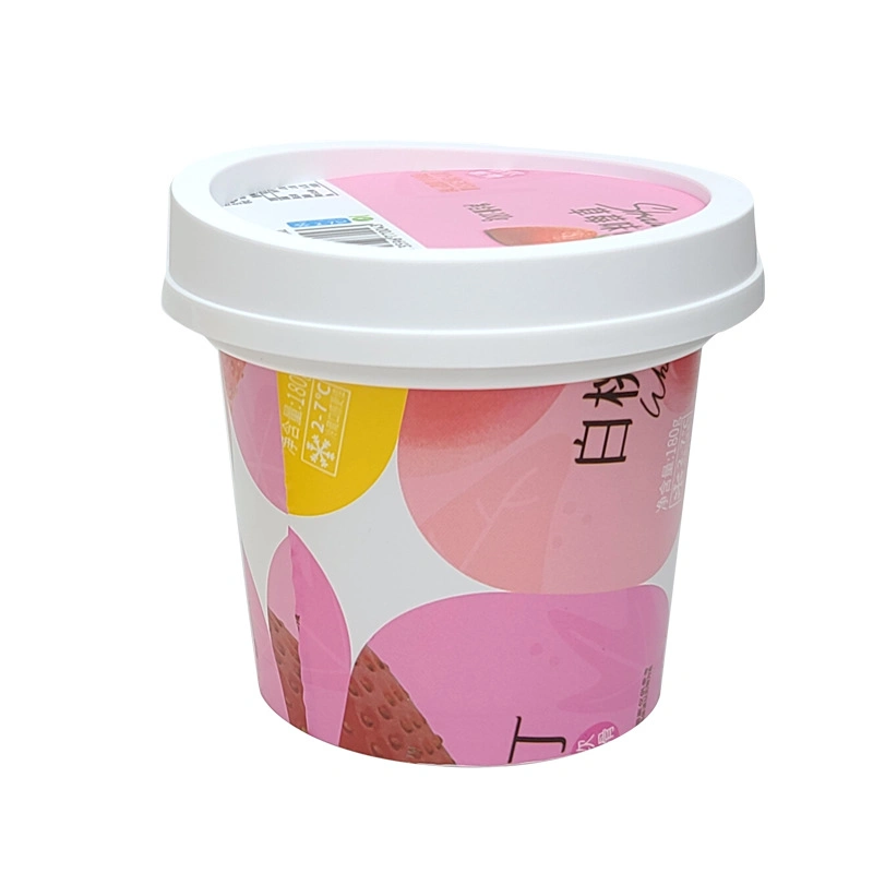 PP 500ml Round Gummy Candy Yogurt Ice Cream Iml Plastic Containers with Lid