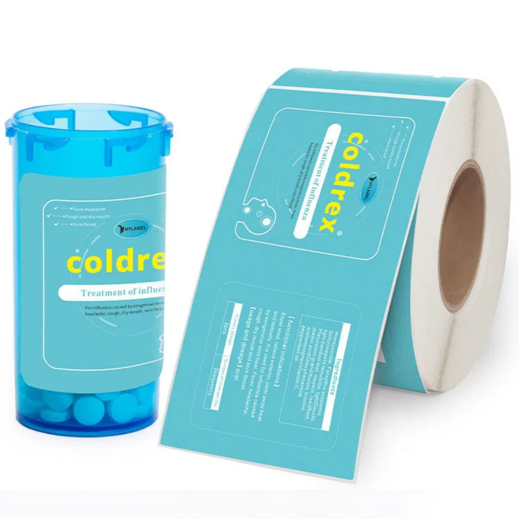 Adhesive Pet Material Medicine Pill Roll Bottle Label Sticker Vitamin Labels