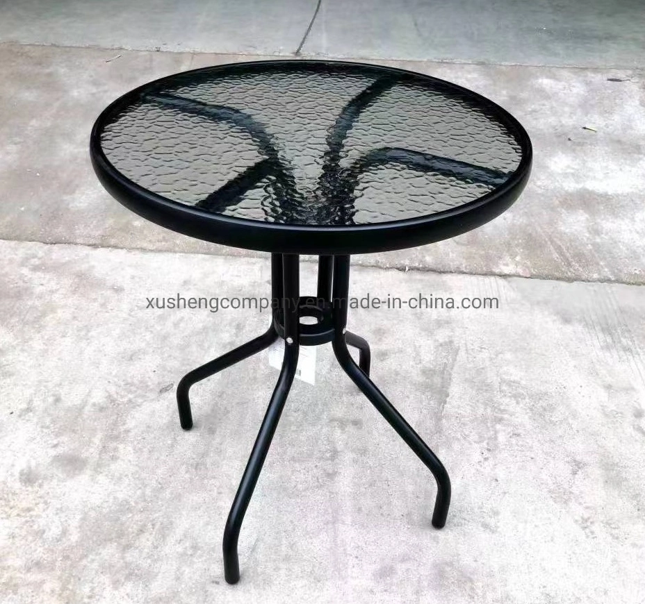 Bistro Table with Glass Surface and 2 Bistro Chairs Polyrattan