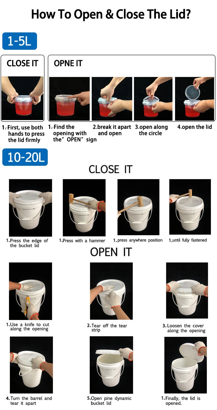 Plastic Bucket Wholesale Iml Color Customized PP Plastic Bucket for Ice Cream Container Yogurt Bucket