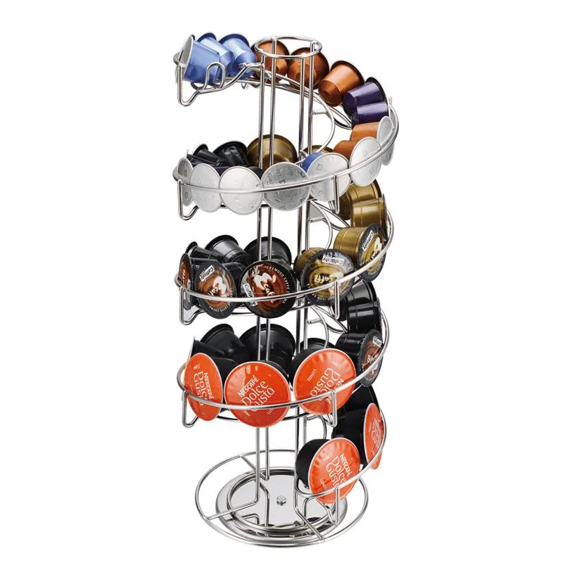 360 Degree Rotating Coffee Bar Storage Organizer Coffee Capsule Pod Storage Organizer