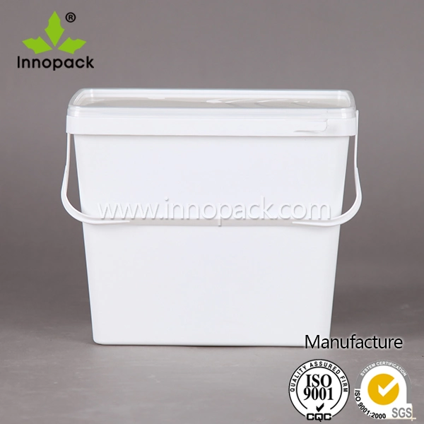 3.7L Manufacturers Promotional Rectangular Plastic Paint Pails Bucket