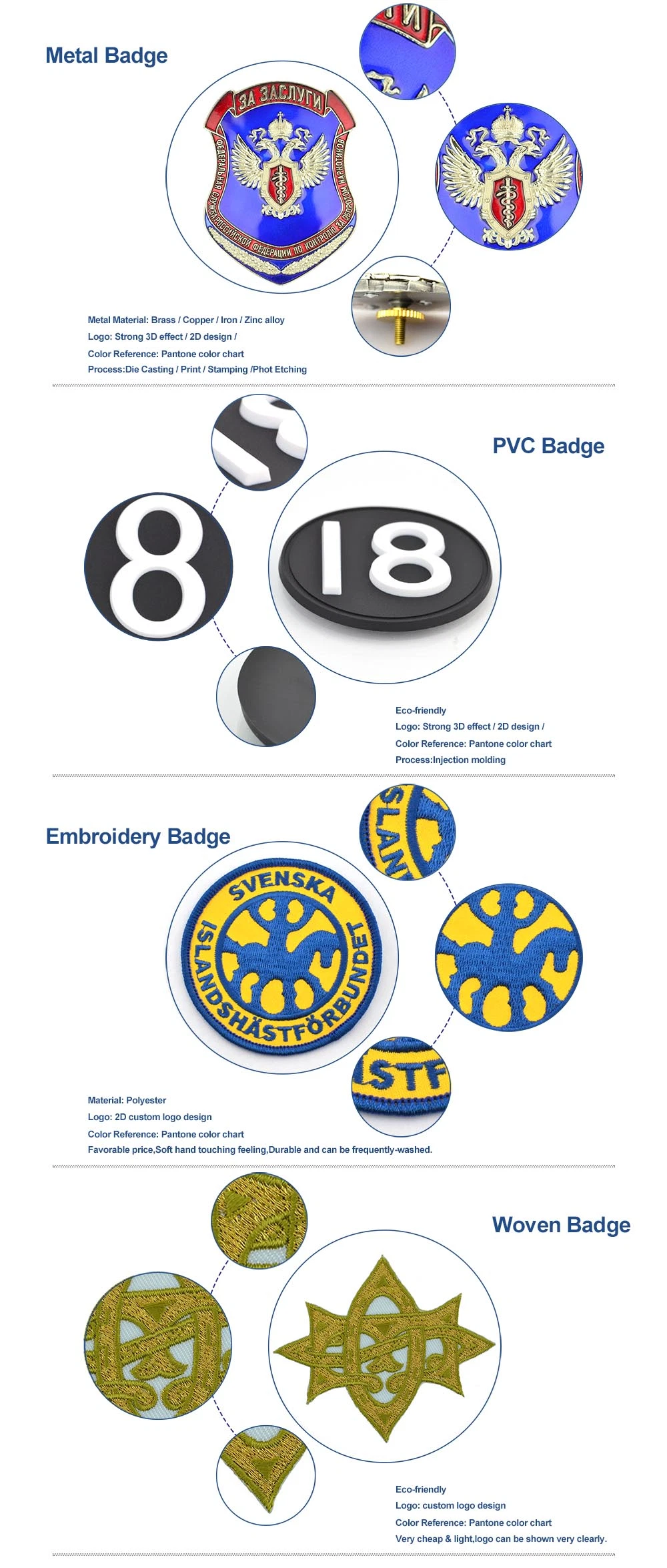 Promotional Gift Custom Design Logo Embroidery Badge