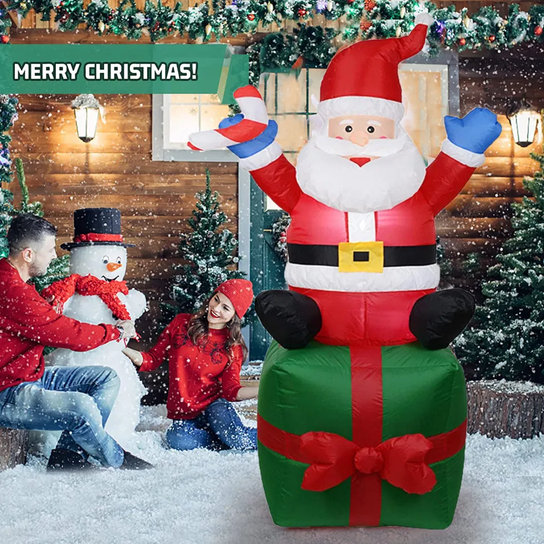 1.8-Meter Inflatable Santa Claus, Gift Bag, LED Luminous Gas Model, Christmas Inflatable, Decoration, Balloon, Inflatable Mold