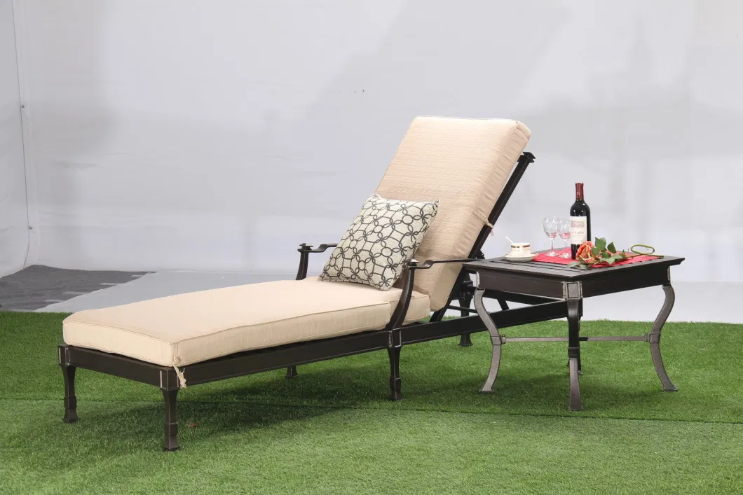 Comfort Classic Cast Aluminum Chaise Lounge Outdoor Sofa Furniture