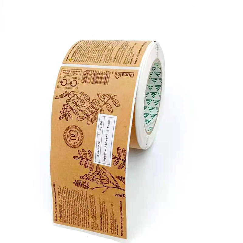 Custom Product Label Kraft Paper Eco with Gold Foil Hot Stamping Label Sticker