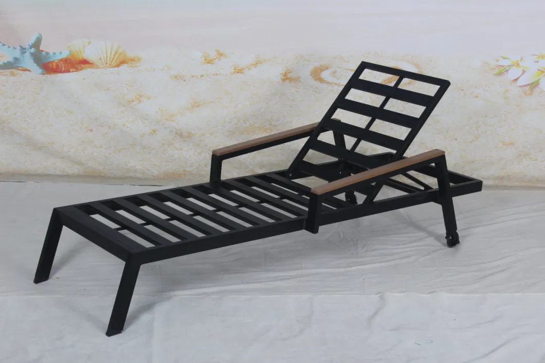 High Quality Outdoor Deck Pool Side Aluminium Chaise Lounge Furniture with Armrest