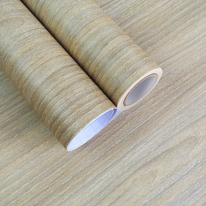 Thickened Wood Grain Wallpaper Self-Adhesive Large Roll Imitation Wood Paper Wardrobe Door Waterproof Furniture Renovation Sticker