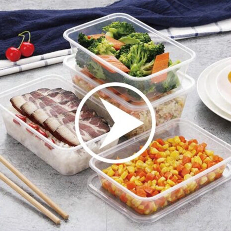 1 Compartment Leakproof Disposable Plastic Container Food Packaging Takeout Box
