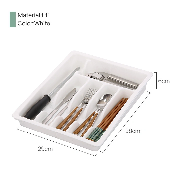 Plastic Kitchen Drawer Tray Bag Holder Plastic Extendable Cutlery Drawer Organizer