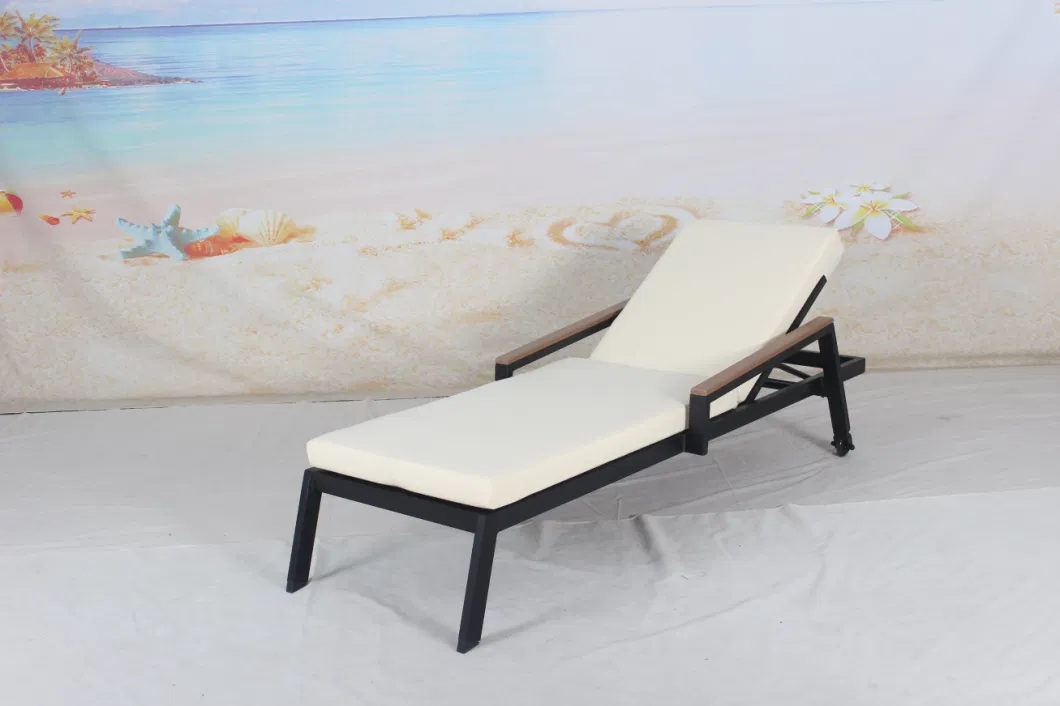 High Quality Outdoor Deck Pool Side Aluminium Chaise Lounge Furniture with Armrest