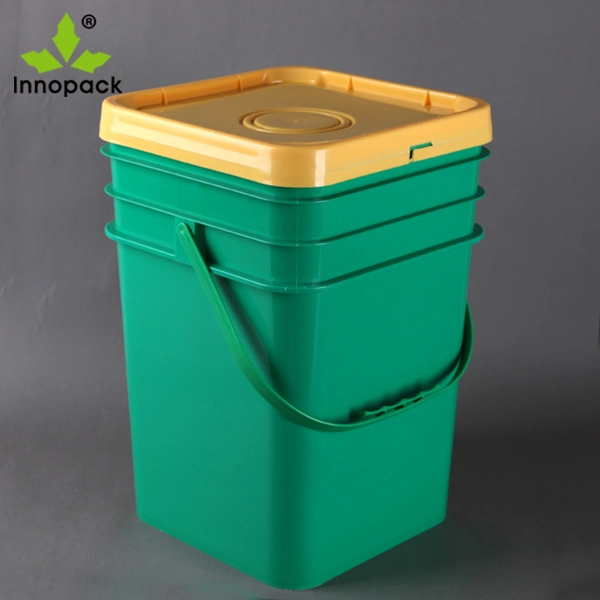 20L Square Plastic Pail Bucket with Lids (PPP20L004FS)