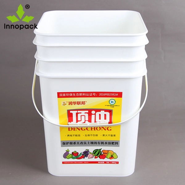 Wholesaler Colored Painting 20 Liter Plastic Square Bucket with Lid