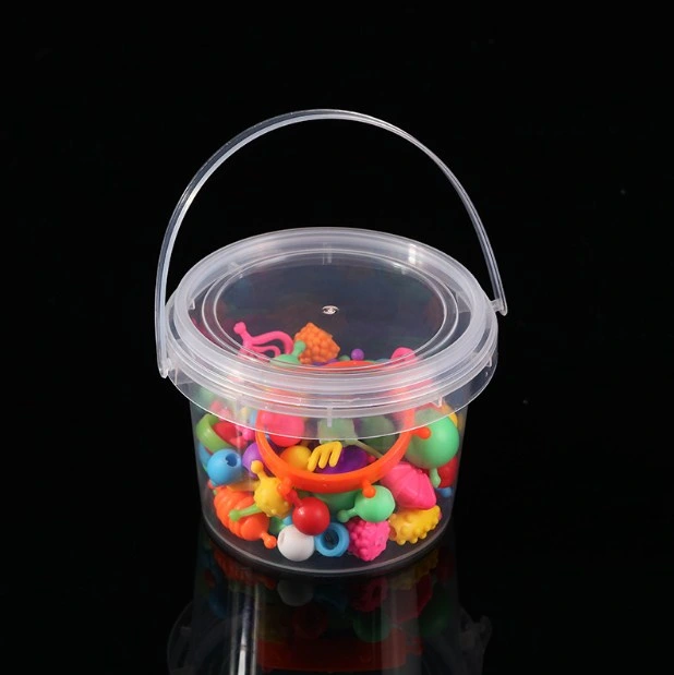 Wholesale Factory Hot Sale Plastic Bucket Iml Color Customized PP Plastic Bucket for Ice Cream Container 1L with Handle