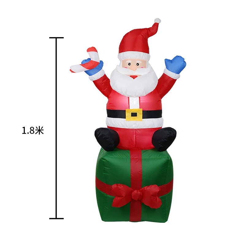 1.8-Meter Inflatable Santa Claus, Gift Bag, LED Luminous Gas Model, Christmas Inflatable, Decoration, Balloon, Inflatable Mold