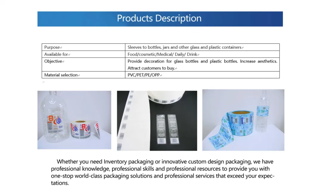 Heat Shrinkable PVC/Pet Labels of Carbonated Drinks