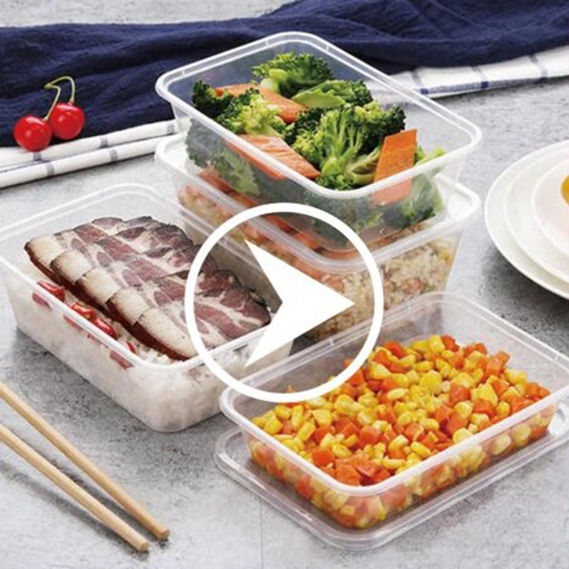 Takeaway Microwavable Plastic Disposable Bento Food Storage Lunch Boxes