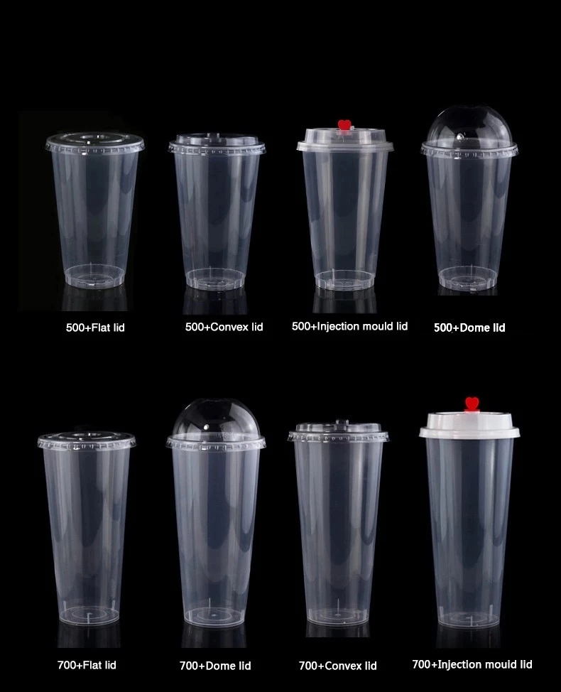 Wholesale Recyclable Anti-Counterfeiting Custom Logo Iml Round 320ml Disposable Plastic Drinking Cups with Lid