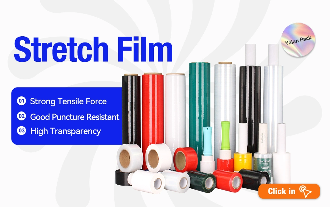 Custom Size Color PE Hand Shrink Wrap Jumbo Roll Packaging Stretch Film