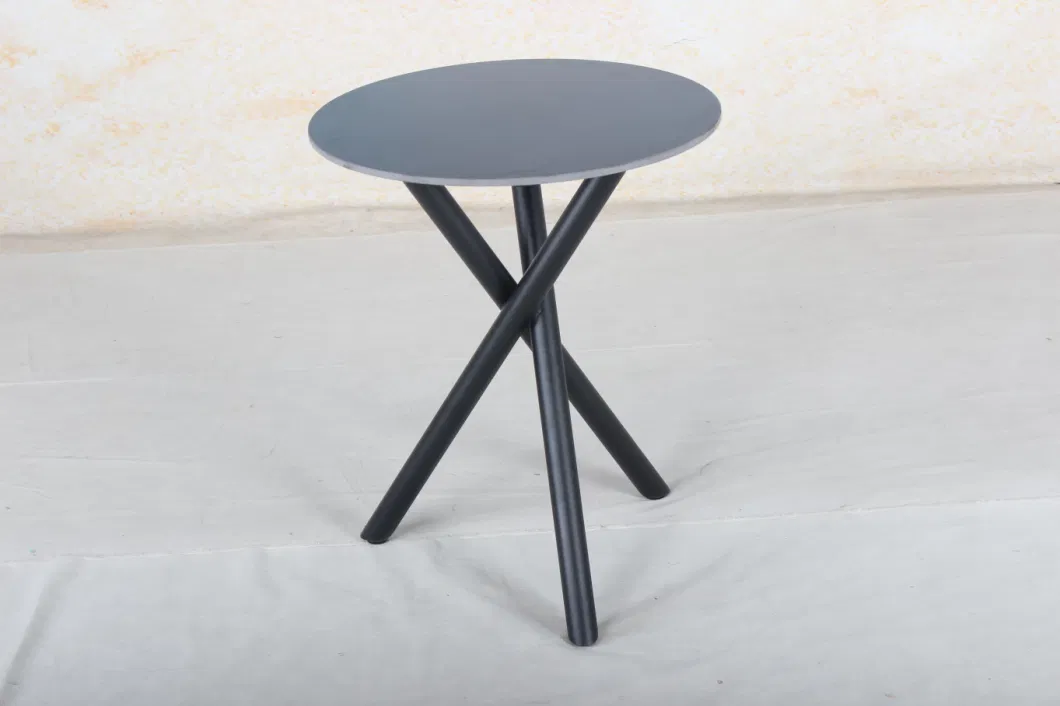 New Design Outdoor Garden Balcony Round Aluminium Black Coffee Table