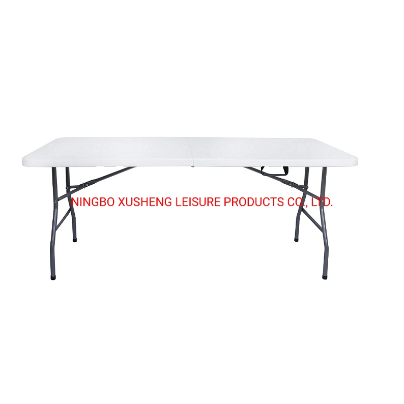 Foldable 6FT Blowing Mold Steel-HDPE Outdoor Rectangle Table