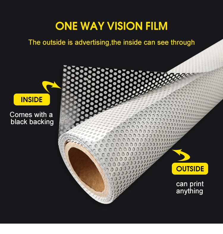 1.52*50 M Sample Provided Self-Adhesive Digital Printing PVC Perforated Vinyl Window Film