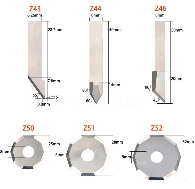 Max Cutting Depth Tungsten Carbide Knives Zund Cutter Oscillating Blade for Nylon/Felt/Nonwoven/Leather/Fabric/Textile/Foam