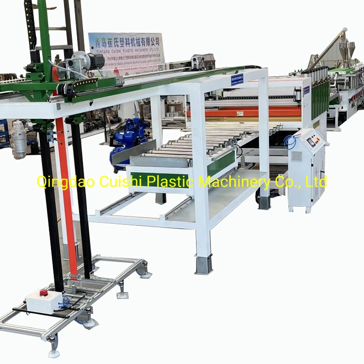 Plastic Sheet Cutting Machine PVC WPC Foam Foaming Skirting Board Making Manufacturing Machine