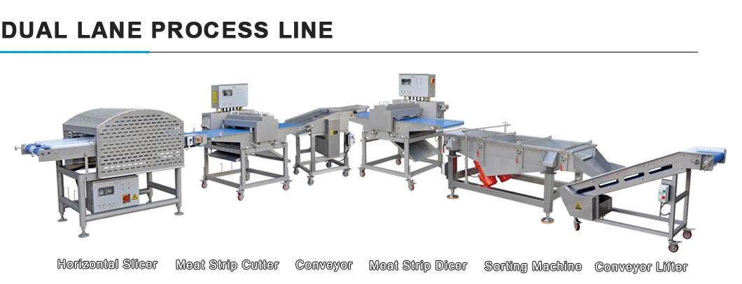 Horizontal Fresh Meat Automatic Dual Lane Chicken Breast Meat Slicing Machine with CE