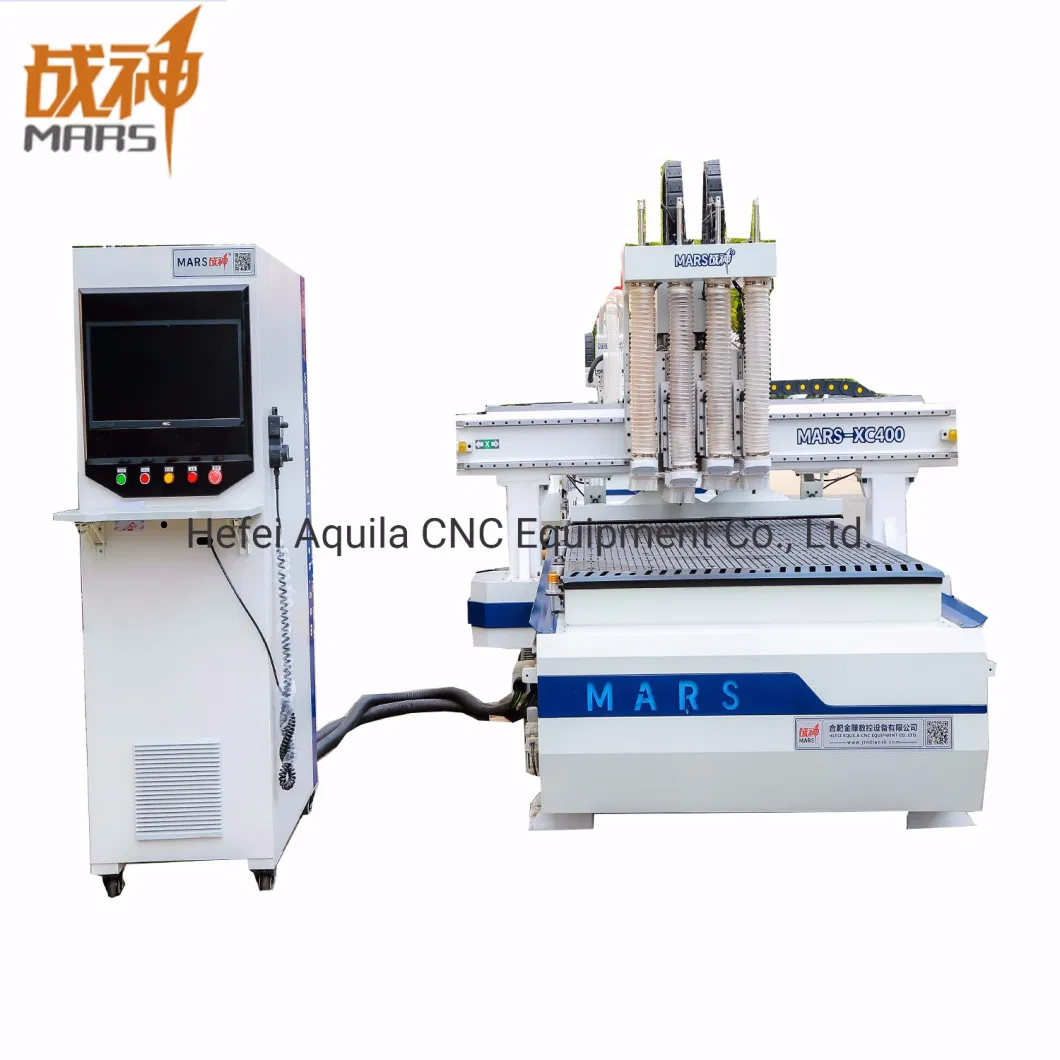 Mars Xc400 CNC Woodworking Four Spindle Heads Wooden Door Router Cabinets Processing Furniture Making Machine