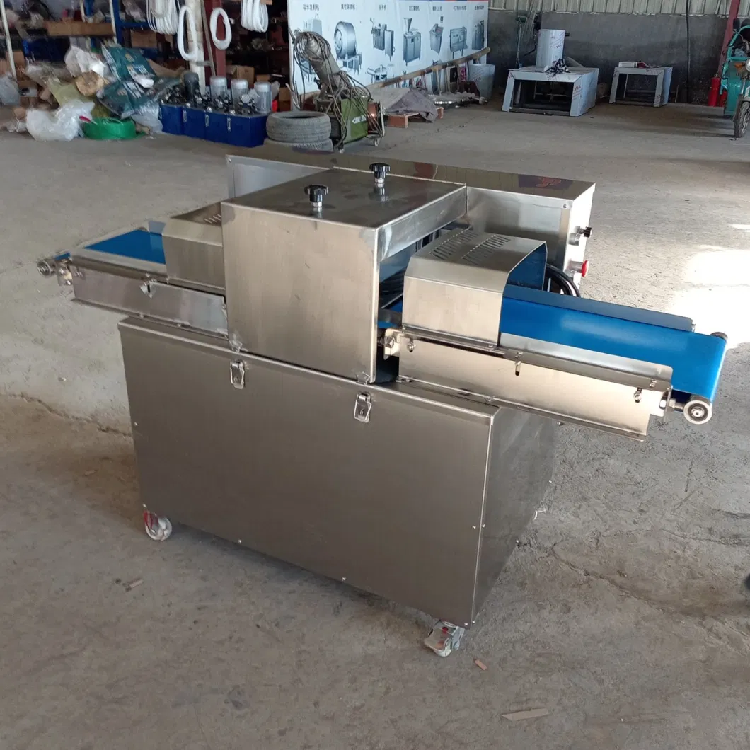 China Factory Price High Quality Fresh Meat Horizontal Slicer Fresh Beef Pork Meat Breast Jerky Slicer 40cm Width Belt Flake Pork Meat Cutting Slicing Machine