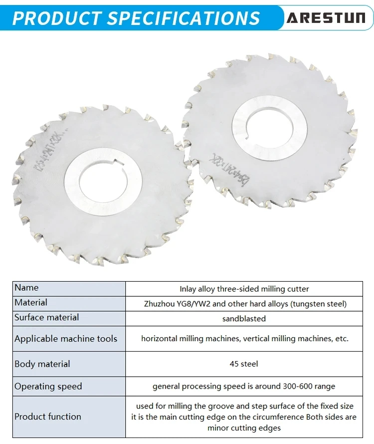 Double-Sided Fast Feed Milling Cutter Disc Alloy Saw Blade Milling Cutter